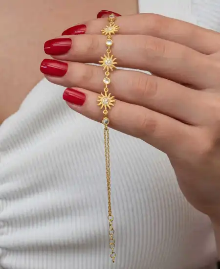 Gümüş Gold Güneş Kadın Bileklik