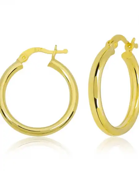 Gümüş Gold Halka Kadın Küpe