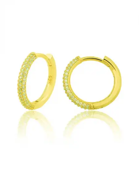 Gümüş Gold Halka Kadın Küpe