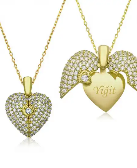 Gümüş Gold Kalbimdeki Sır Kolye