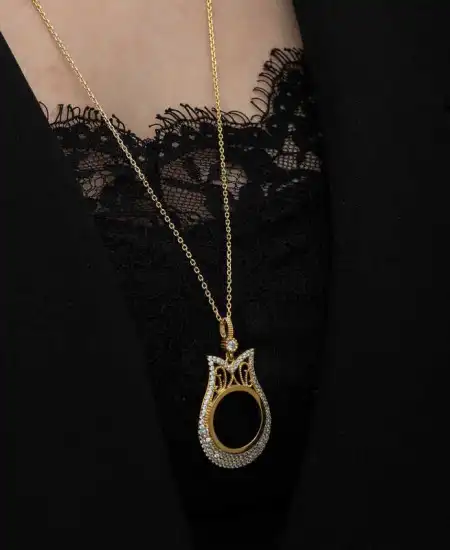 Gümüş Gold Kaplama Çeyrek Altın Takılabilen Kadın Kolye