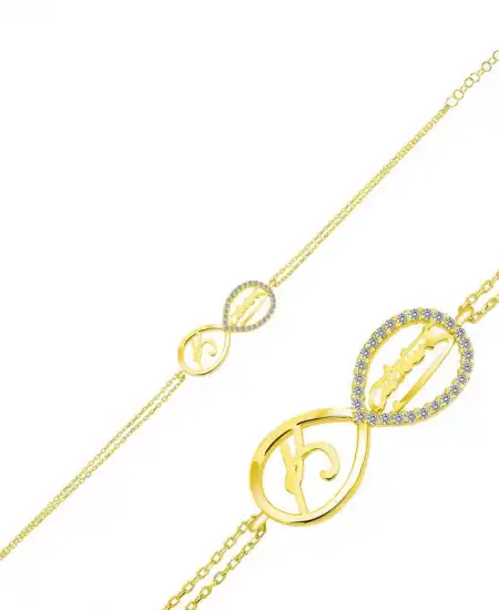 Gümüş Gold Kemal Atatürk Sonsuzluk Bayan Bileklik