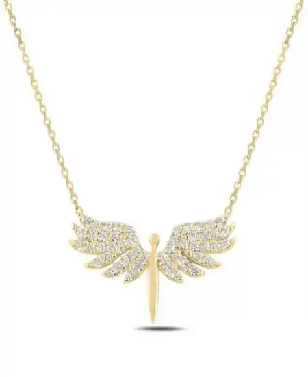 Gümüş Gold Mikail Meleği Bayan Kolye