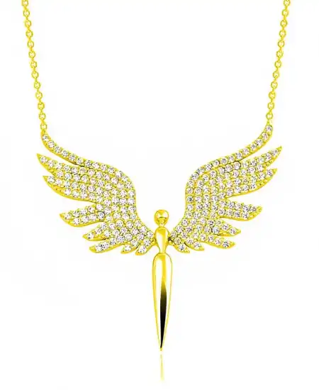 Gümüş Gold Mikail Meleği Kadın Kolye