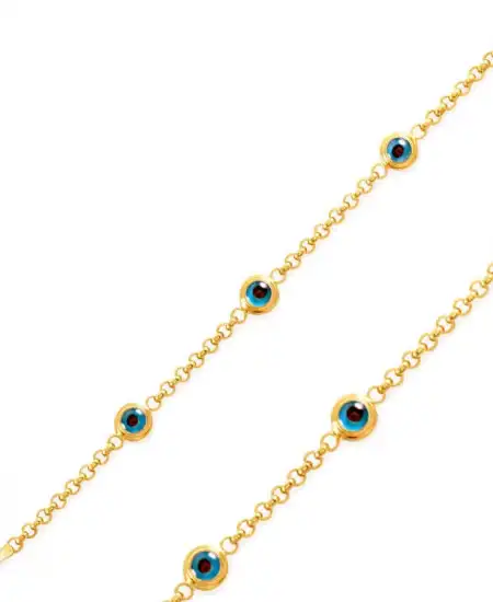 Gümüş Gold Nazar Boncuklu Bayan Bileklik