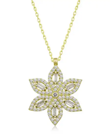 Gümüş Gold Nergiz Çiçeği Kadın Kolye