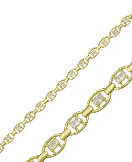 Gümüş Gold Oval Su Yolu Bayan Bileklik