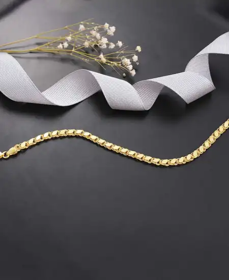 Gümüş Gold Pullu Zincir Kadın Bileklik