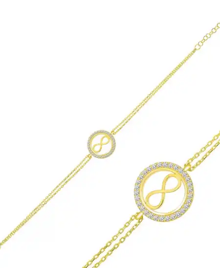 Gümüş Gold Sonsuzluk Bayan Bileklik
