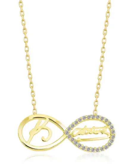 Gümüş Gold Sonsuzluk Kemal Atatürk Bayan Kolye