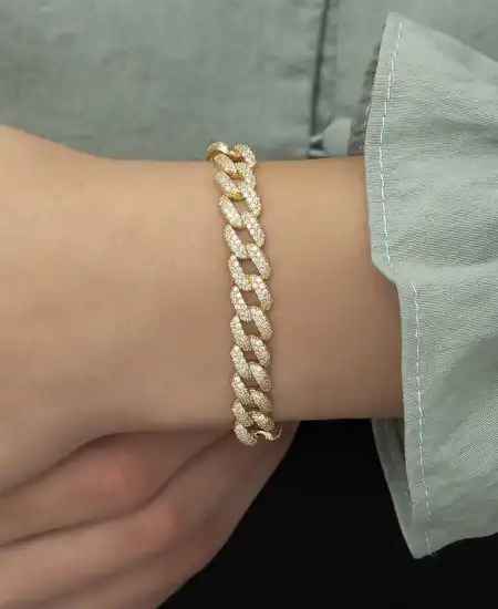Gümüş Gold Taşlı Gurmet Bayan Bileklik