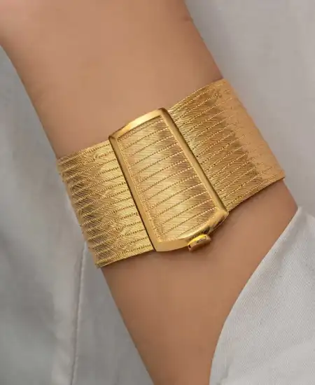 Gümüş Gold Trabzon Hasır Kadın Bileklik