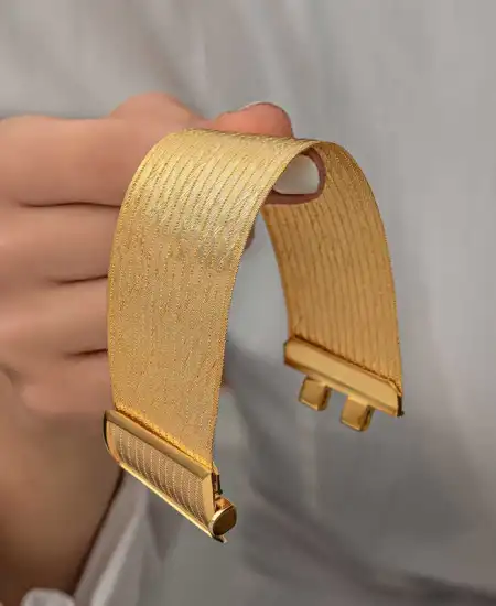 Gümüş Gold Trabzon Hasır Kadın Bileklik