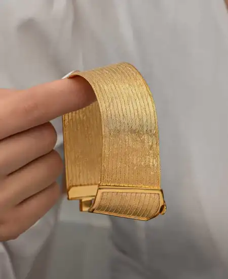 Gümüş Gold Trabzon Hasır Kadın Bileklik