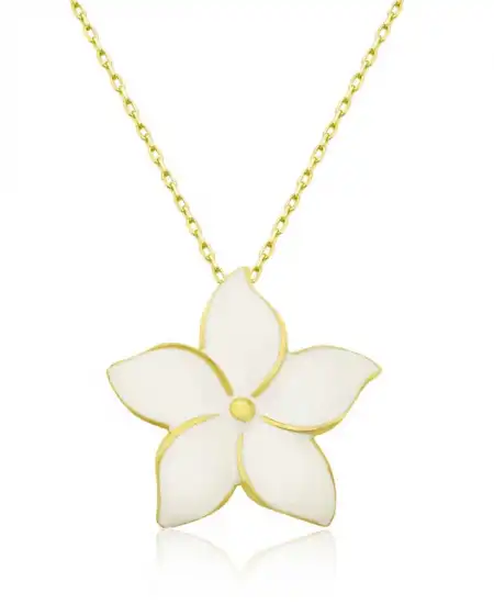 Gümüş Gold Yasemin Çiçeği Kadın Kolye