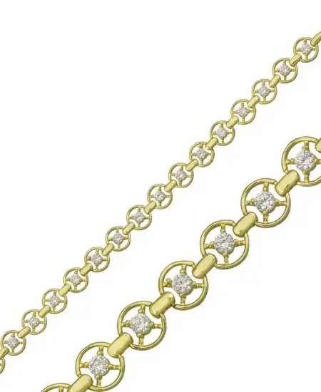 Gümüş Gold Yuvarlak Su Yolu Bayan Bileklik