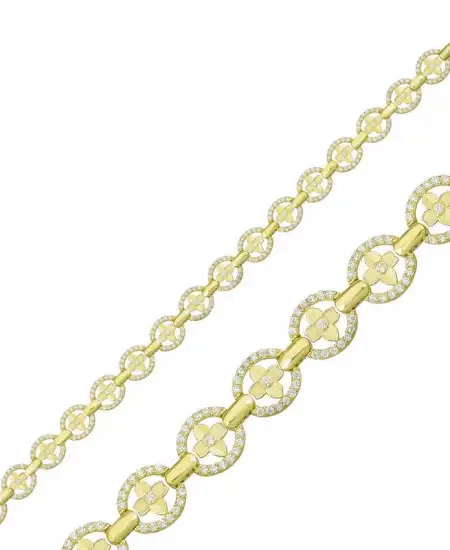 Gümüş Gold Yuvarlak Su Yolu Bayan Bileklik