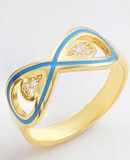 Gümüş Gold Zirkon Taşlı Sonsuzluk Kadın Yüzük
