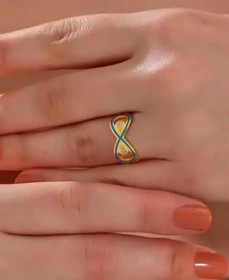 Gümüş Gold Zirkon Taşlı Sonsuzluk Kadın Yüzük