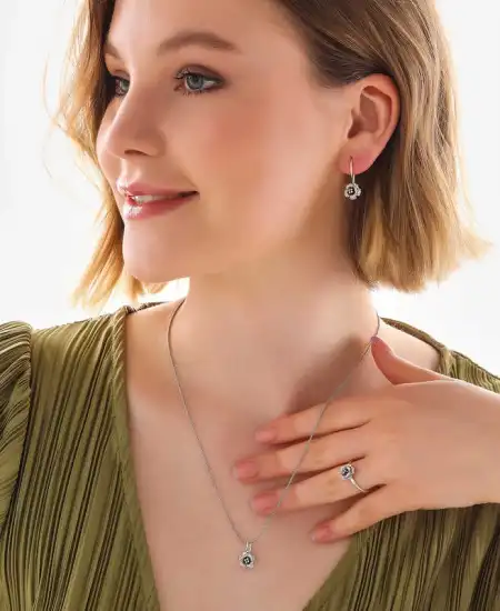 Gümüş Gül Kadın Set