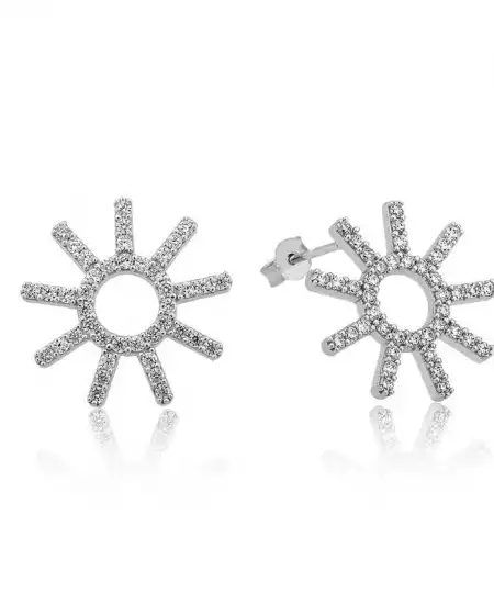 Gümüş Güneş Bayan Küpe