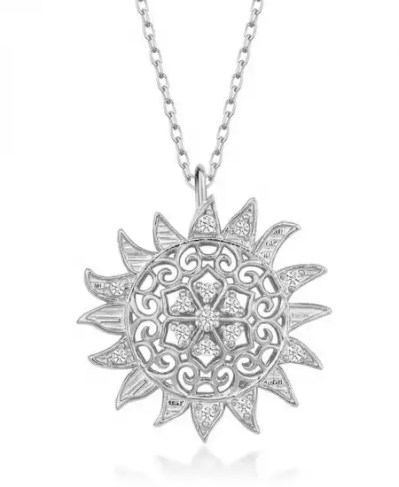 Gümüş Güneş Kadın Kolye