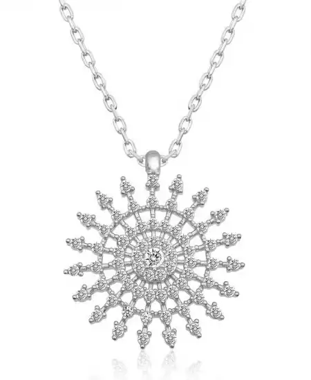 Gümüş Güneş Kadın Kolye