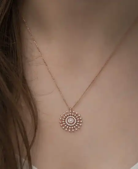 Gümüş Güneş Kolye