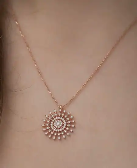 Gümüş Güneş Kolye