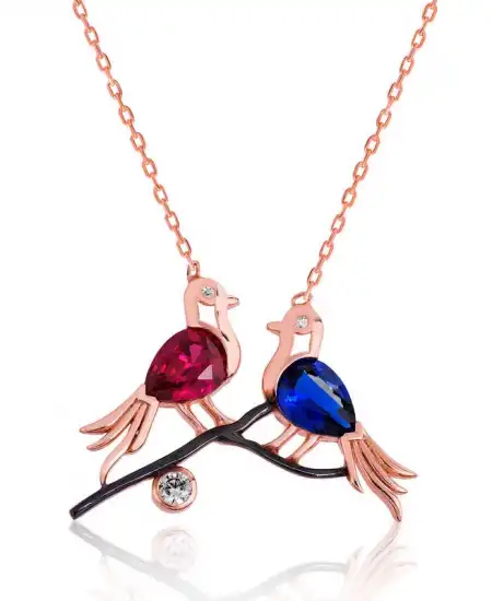 Gümüş Güvercinler Bayan Kolye