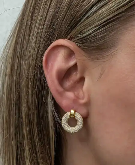 Gümüş Halka Gold Kadın Küpe