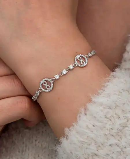 Gümüş Halka İçinde Sonsuzluk Kadın Bileklik