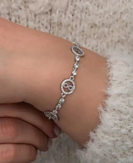 Gümüş Halka İçinde Sonsuzluk Kadın Bileklik