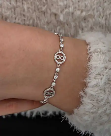 Gümüş Halka İçinde Sonsuzluk Kadın Bileklik