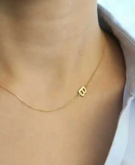 Gümüş Harfli Bayan Kolye