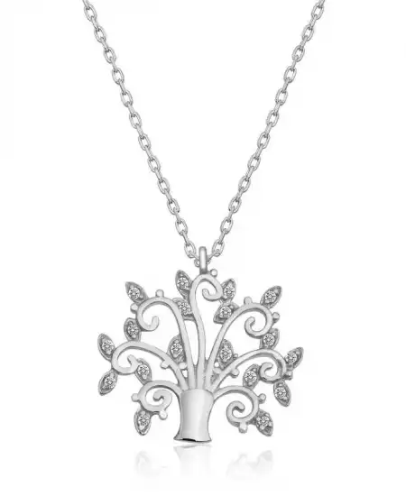 Gümüş Hayat Ağacı Bayan Kolye