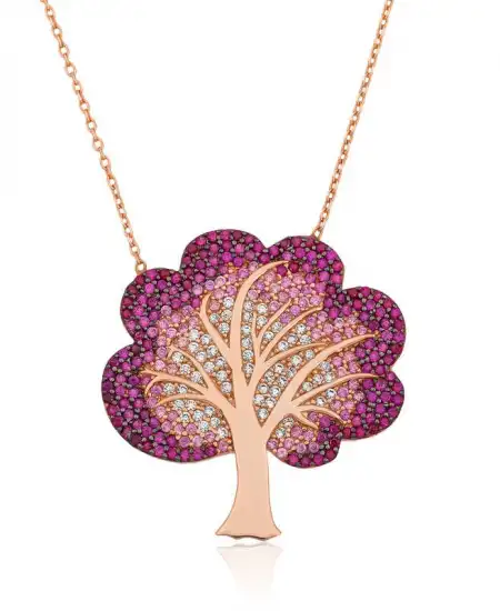 Gümüş Hayat Ağacı Bayan Kolye