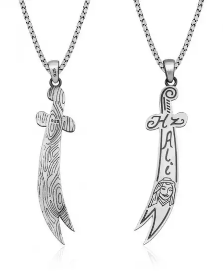 Gümüş Hz. Ali Kılıç Kolye