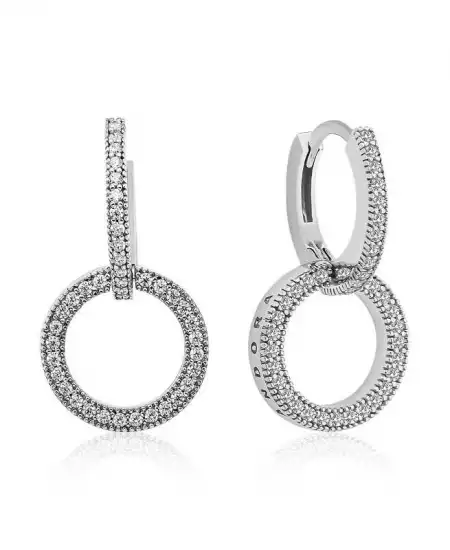 Gümüş İç İçe Geçmiş Halka Bayan Küpe