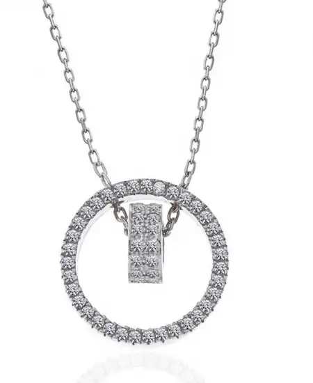 Gümüş İç İçe Geçmiş Halka Kadın Kolye