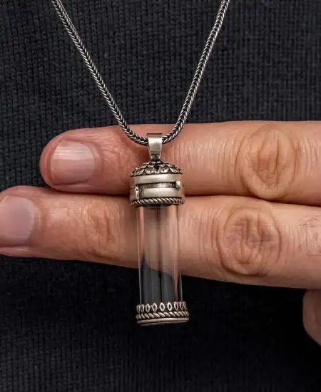 Gümüş İçi Açılabilen Muska Kabı Cevşen Erkek Kolye