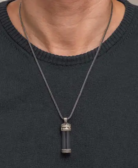 Gümüş İçi Açılabilen Muska Kabı Cevşen Erkek Kolye