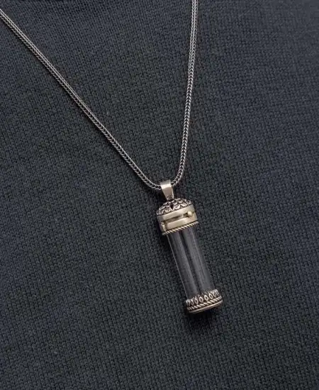 Gümüş İçi Açılabilen Muska Kabı Cevşen Erkek Kolye