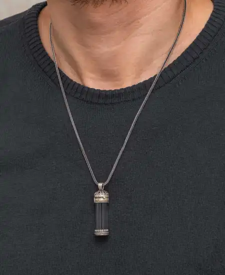 Gümüş İçi Açılabilen Muska Kabı Cevşen Erkek Kolye