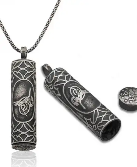 Gümüş İçi Açılabilen Tuğralı Silindir Muskalık