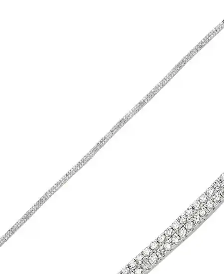 Gümüş İki Sıra Su Yolu Bayan Bileklik