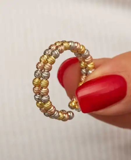 Gümüş İki Sıralı Dorika Kadın Yüzük