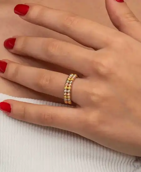 Gümüş İki Sıralı Dorika Kadın Yüzük