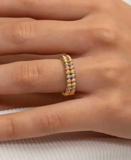 Gümüş İki Sıralı Dorika Kadın Yüzük