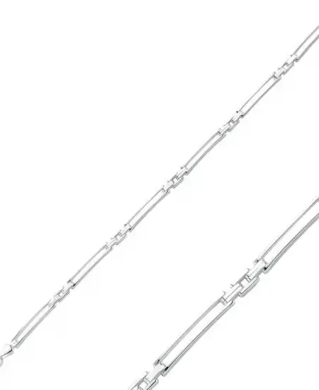 Gümüş İnce Çift Çizgili Erkek Bileklik